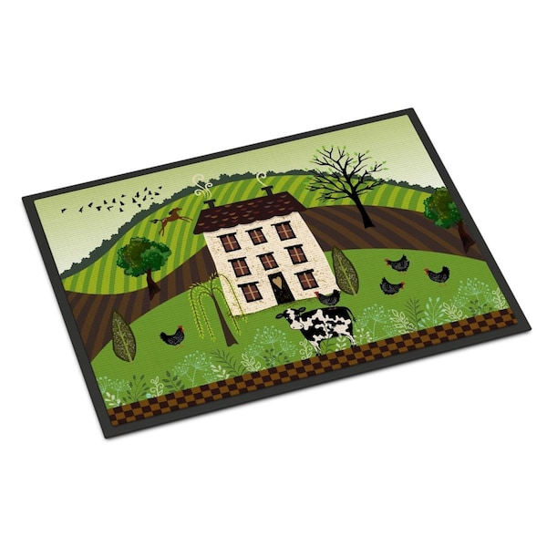 Carolines Treasures 18 x 27 in. Folk Art Country House Indoor or Outdoor Mat VHA3024MAT - main
